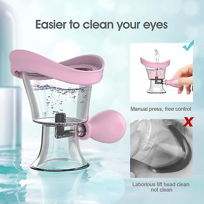 #ad Clear Silicone Eye Cup For Eye Wash Manual Air Pressure Eye Cleaning Cup 1pcs $10.60