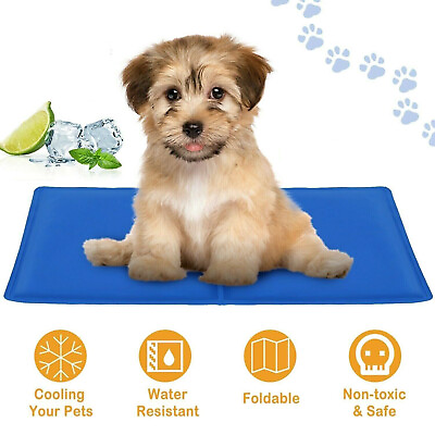 #ad Pet Cooling Mat Dog Cat Pressure Activated Gel Self Cooling Pad Sleeping Bed $129.41