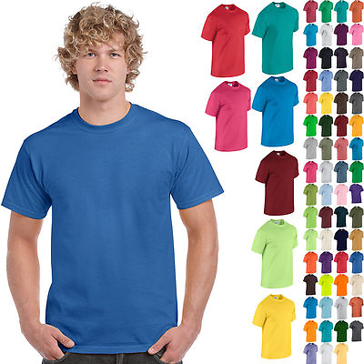 #ad Gildan T Shirt Tee Men#x27;s Short Sleeve 5.3 oz Heavy Cotton Solid Blank 5000 NEW $8.96