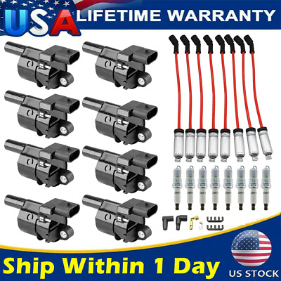 #ad #ad 8Pack Ignition CoilSpark PlugWire Set For Chevy Silverado 1500 GMC Tahoe D514A $133.89