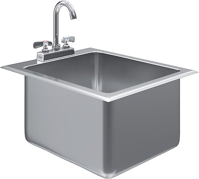 #ad #ad 14quot; x 16quot; x 10quot; Stainless Steel 1 Compartment Drop In Sink with Faucet. NSF $219.50