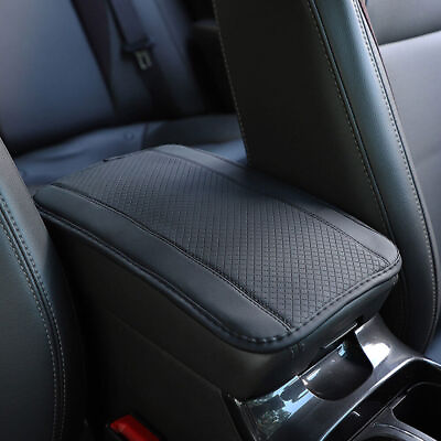 #ad All Black Parts Leather Armrest Cushion Cover Center Console Box Mat Protector $11.29
