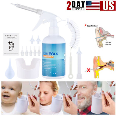 #ad Ear Wax Removal Remover Cleaning Washer Bottle Irrigation Cleaner Syringe Kit ✅ $15.45