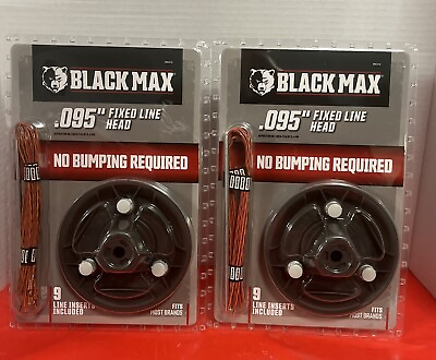 #ad Black Max .095 inch Fixed Line Trimmer Head with 9 Replacement Line Inserts X2 $25.99