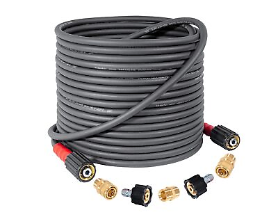 #ad Super Flexible Pressure Washer Hose 50FT X 1 4 Kink Resistant Real 3200 PSI He $57.77