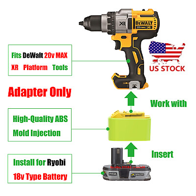 #ad #ad 1x Adaptor Convert for Ryobi 18v Batteries To DeWalt 20v MAX XR Not 18v Tools $14.86