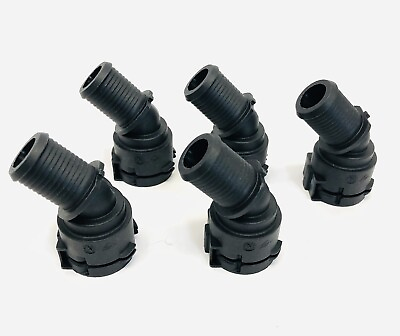#ad #ad LOT OF 5 QUICK CONNECTOR ELBOW PA66 GF30 45° DEGREE CLIPS NOT INCLUDED $39.99