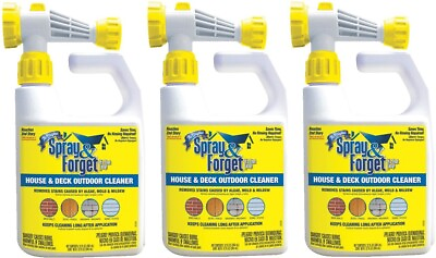 #ad 3 32 oz Spray amp; Forget House amp; Deck Outdoor Algae Mold Mildew Stain Cleaner $98.90