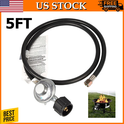 #ad 5 FT Hose Propane Gas Regulator Low Pressure for Type 1 QCC 1 LPG Tank BBQ Grill $19.99