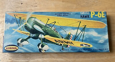 #ad Rare 1950#x27;s Aurora Curtiss Hawk P 6E 1 4quot; Scale Model Kit No. 116 98 $24.99