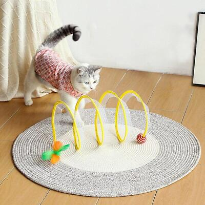 #ad Cat Tunnel For Indoor Cats Collapsible Toy Coil Spiral Colorful Springs Cat $9.99