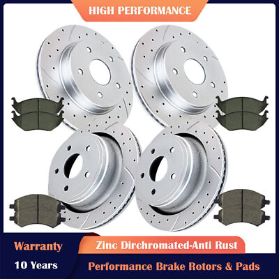 #ad Front Rear Drilled Rotors and Brake Ceramic Pads Kit for 2006 2018 Dodge Ram1500 $183.61