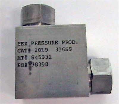 #ad 9 16quot; Hex Pressure Products 20L9 90° SS Elbow $30.10