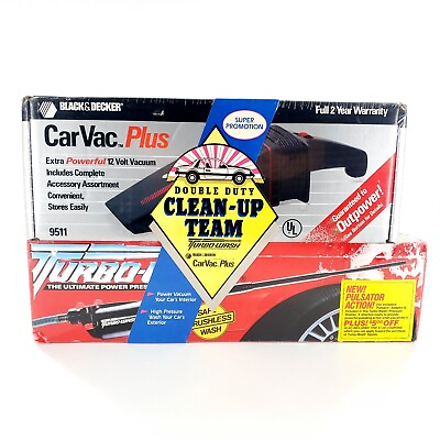 #ad Black amp; Decker Car Vac Plus amp; Turbo Wash Pressure Washer Combo Pack New Sealed $60.00