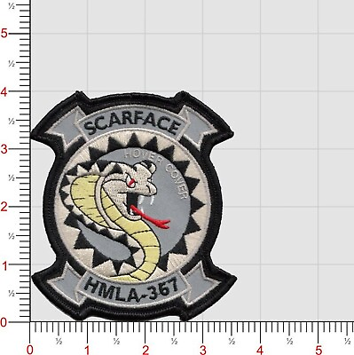 4quot; USMC HMLA 367 SCARFACE HOVER COVER GRAY HOOK LOOP EMBROIDERED JACKET PATCH $34.99