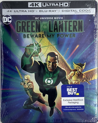 #ad Green Lantern: Beware My Power STEELBOOK 4K Ultra HD Blu Ray Digital NEW $13.70
