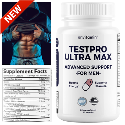 #ad Testpro Ultra Max For Men Boost Energy Build Muscle Improve Stamina 30 Capsule $35.95