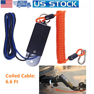 #ad Trailer Break Away Kit Electric Safety Switch Extended 6.6 FT 2 M Coiled Cable $12.00