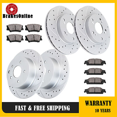 #ad Front Rear Brake Rotors Pads fit for Honda Civic 2006 11 Slotted Drilled Brakes $104.96