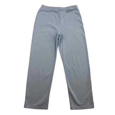 #ad Talbots Sweat Pants Womens Size Large Blue High Waist Wide Leg Side Zip Pocket $16.00