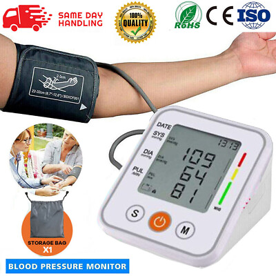 #ad #ad Upper Arm Blood Pressure Monitor Digital BP Cuff Machine Automatic Pulse Meter $18.85