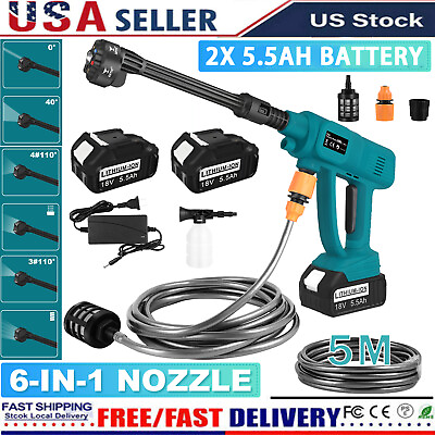 #ad #ad Portable Cordless Electric High Pressure Washer Spray Water Gun Nozzle Battery $51.99