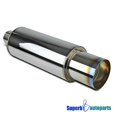 #ad Universal N1 4quot; Burnt Tip Stainless Exhaust Muffler $38.98
