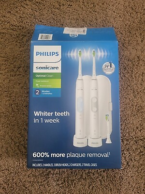 #ad #ad Philips Sonicare Optimal Clean Electric Toothbrush 2 Pack HX6100 New Open Box $65.00