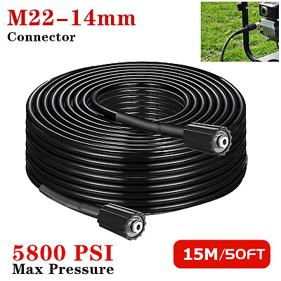 #ad 50FT 5800PSI Replacement High Pressure Power Washer Hose 1 4quot; Quick Connect M22 $22.55