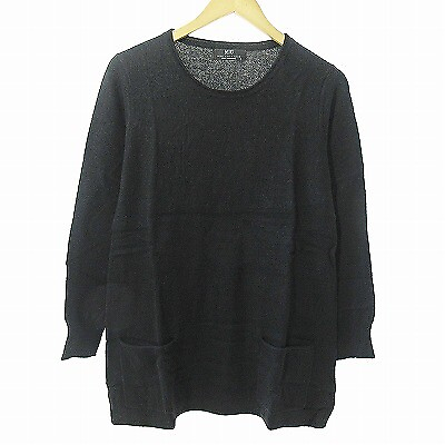 Meg Exchange Cashmere 100 Tunic Knit Cut And Sew Long Sleeve Black L 0207 Ladies #ad $111.13