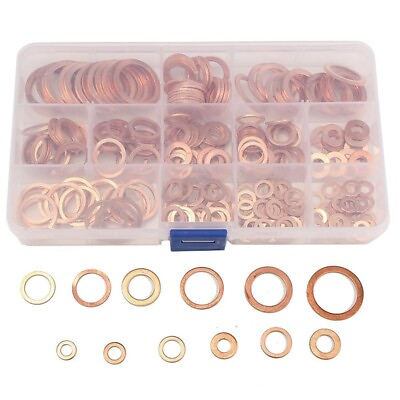 #ad 280x Car Drain Bolt Crush Washers Copper Oil Plug Gasket Seal Rings Assorted Set $20.16