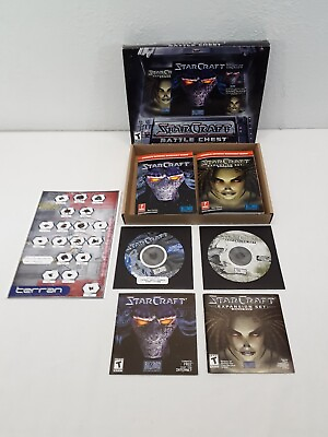 #ad 1999 StarCraft Battle Chest Includes Star Craft amp; Expansion Big Box Complete $20.00