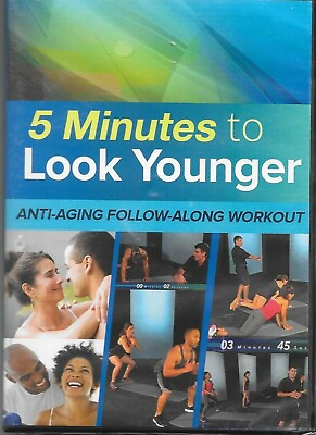 #ad 5 MINUTES TO LOOK YOUNGER Anti Aging Follow Along Workout Dr. Kareem DVD NEW $8.95