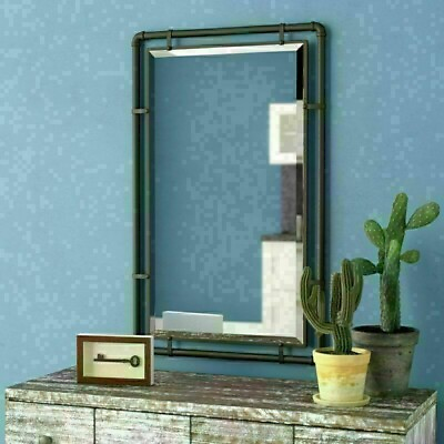 #ad Farmhouse Mirror Industrial Rustic Piped Vintage Steampunk Style Bathroom Vanity $104.95