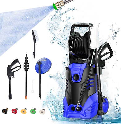 #ad Vebreda 3000PSI 2.0 GPM Electric Pressure Washer with 5 Quick Spray Nozzle Blue $263.48