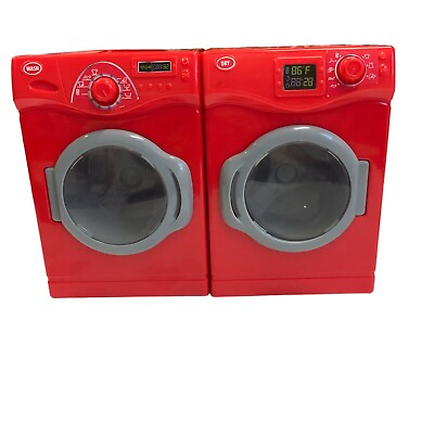 #ad My Life Red Washer and Dryer Set see Through Doors Open Moveable Knobs $20.14