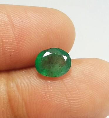 #ad 1.53Ct Natural Oval Cut Zambian Emerald AAA Green Earth Mined Loose Gems 8x6.6MM $23.12