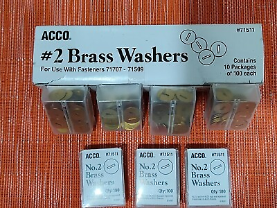 #ad ACCO No.2 Brass Washers 1 2quot; Diameter Pack of 100 Brand New $9.50