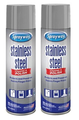 #ad 2 Sprayway 15oz Stainless Steel Metal Pro Cleaner amp; Polish BBQ Water Based $21.99