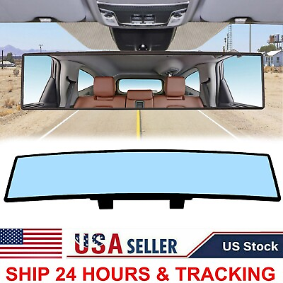 #ad #ad Car Universal Rear View Wide Angle Convex Clear Rearview Mirror Click On 300MM $8.07