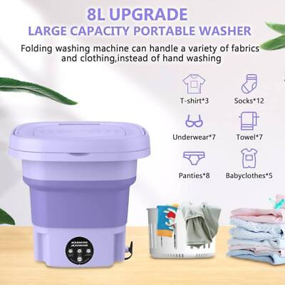 #ad 8L Portable Washing Machine Mini Foldable Washer and Spin Dryer Small Washer Set $93.78