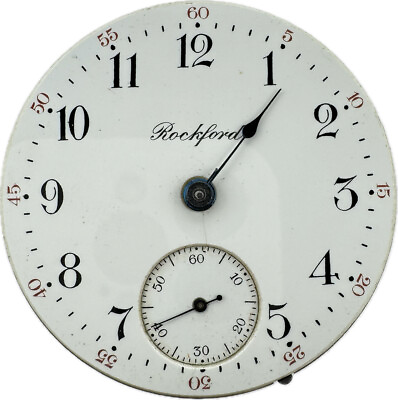 #ad Antique 18 Size Rockford Mechanical Hunter Pocket Watch Movement Grade 835 $65.00