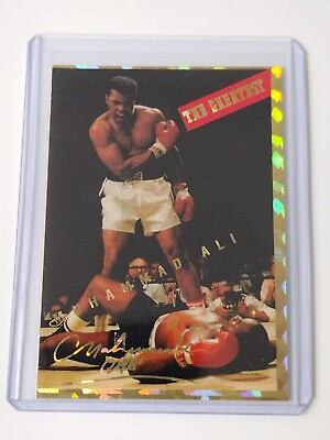 #ad Muhammad Ali collectible promo card Boxing gold foil oddball broder $3.00