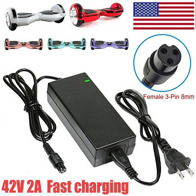 #ad 42V 2A Fast Charger Adapter 3 Pin for 36V Balancing Electric Scooter Hoverboard $8.98