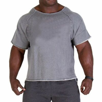 #ad Mens Short Sleeve Loose Fitness Gym Basic Tee Top Casual Crewneck Cotton T Shirt $14.85
