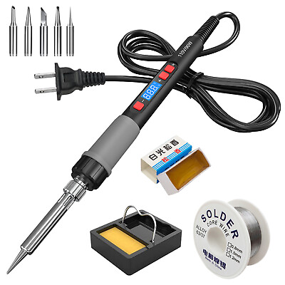 90W Welding Tools Soldering Iron Electric Kit Solder Wire Adjustable Temperature #ad #ad $13.93