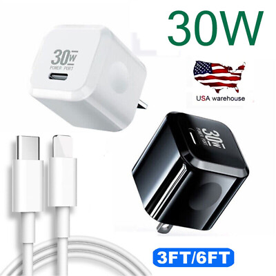 #ad 30W Fast Charger Block USB Type C Wall Power Adapter For iPhone 14 13 12 11 XR 8 $8.99