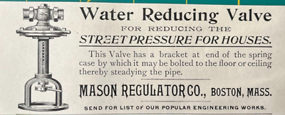 #ad #ad Mason Regulator Vintage Print Ad Water Reducing Valve Plumbing Equipment 1894 $19.99