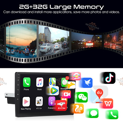#ad Single 1 Din Android 13 Carplay Car Stereo Radio GPS WIFI BT Touch Screen 10.1quot; $65.86