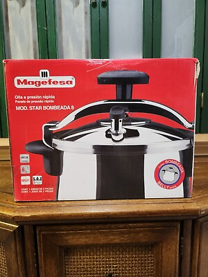 #ad Magefesa Star Pressure Cooker 8 Quart 1810 Stainless Steel Belly Shape $99.95